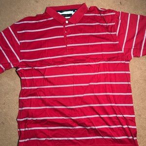 Tommy Hilfiger polo red stripes men size large